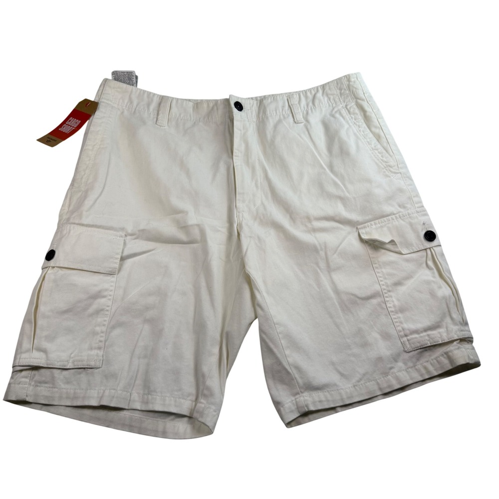 Dockers Mens White Cotton Cargo Shorts Size 36 NWT 354100002